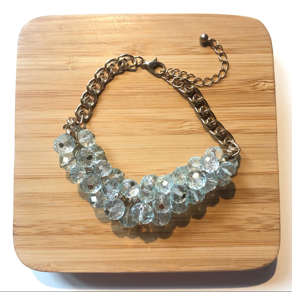 Gold and Aqua Statement Bracelet
